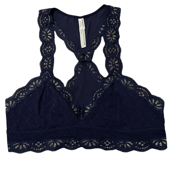 Free People Other - FREE PEOPLE Lace Bralette Bra Blue Size Large